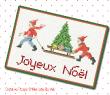 <b>Livraison de Noël  - carte postale brodée</b><br>grille point de croix<br>création <b>Monique Bonnin</b>