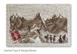 Monique Bonnin - Souvenir de la Mer de Glace (Mont Blanc), carte postale ancienne brodée (grille point de croix)