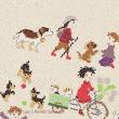 Perrette Samouiloff - Bonheurs d'enfance : chiens et chiots, détail 1 (grille point de croix)