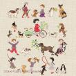 Perrette Samouiloff - Bonheurs d'enfance : chiens et chiots (grille point de croix)