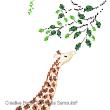 Perrette Samouiloff - Girafe et bébé Singe, zoom 1 (grille de broderie point de croix)