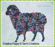 <b>Sheep-in-patches, le mouton en patch</b><br>grille point de croix<br><b>Tam's Creations</b>