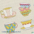 Tapestry Barn - L'heure du thé - 8 mini motifs de tasses, détail 1 (grille point de croix)
