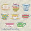 Tapestry Barn - L'heure du thé - 8 mini motifs de tasses (grille point de croix)