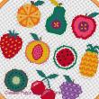 Tapestry Barn - 10 motifs de fruits, zoom 1 (grille de broderie point de croix)
