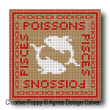 <b>Signes du Zodiaque: Poissons</b><br>grille point de croix<br>création <b>Agnès Delage-Calvet</b>