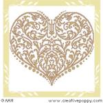 Coeur style Renaissance - grille point de croix - création Alessandra Adelaide - AAN (zoom 3)