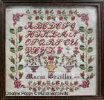 Marquoir ancien - Maria Braillon 1877 - transposé au point de croix  - par Muriel Berceville (zoom 4)