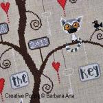 Barbara Ana - L\'arbre aux lemurs (Love is the key) - grille broderie point de croix (zoom 3)