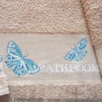 Les papillons, Drap de bain - grille point de croix - création Marie-Anne Réthoret-Mélin (zoom 3)