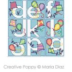 Alphabet aux ballons et cerfs-volants - grille point de croix - création Maria Diaz (zoom 2)