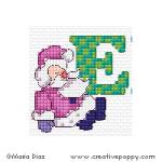 Alphabet au Père Noël Joyeux - grille point de croix - création Maria Diaz (zoom 2)