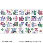 Alphabet - Pingouin et ours polaire - grille point de croix - création Maria Diaz (zoom 5)