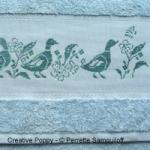 Les canards, motif pour drap de bain - grille point de croix - création Perrette Samouiloff (zoom 2)