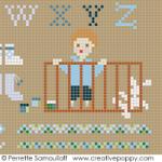 Bébé et Nounours - Pour petits garçons - grille point de croix - création Perrette Samouiloff (zoom 3)