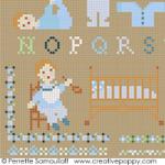 Bébé et Nounours - Pour petits garçons - grille point de croix - création Perrette Samouiloff (zoom 4)