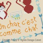 Agnès Delage-Calvet -  Un chat si sage - Grille de broderie au point de croix compté (zoom 2)