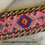 Agnès Delage-Calvet -  Bracelet gourmette brodé modèle de bijou à broder au point de croix (zoom 2)