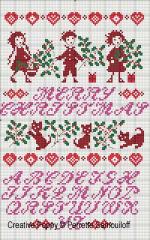 Abécédaire de Noël aux petits chats - grille point de croix - création Perrette Samouiloff (zoom 4)