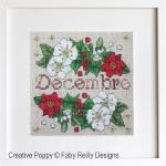 Faby Reilly Designs - Anthea - Decembre - Rose de Noël, détail 3 (grille point de croix)