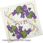 Faby Reilly Designs - Anthea - Avril - Violettes, détail 4 (grille point de croix)