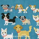 Gera! Kyoko Maruoka - 15 petits chiens - série 2, zoom 2 (grille de broderie point de croix)