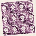Gracewood Stitches - Mai - Il pleut des violettes, zoom 2 (grille de broderie point de croix)