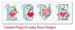 Lesley Teare - Alphabet Fleurs et Coeurs, zoom 4 (grille de broderie point de croix)