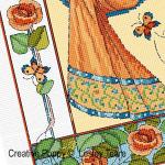 Lesley Teare - Art Decor Rose Lady, zoom 3 (grille de broderie point de croix)