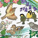 Lesley Teare - Oiseaux au printemps, zoom 2 (grille de broderie point de croix)
