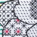 Lesley Teare - Coquelicot - Broderie en Blackwork, zoom 3 (grille de broderie point de croix)