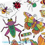 Lesley Teare - Motifs Insectes et Papillons, zoom 1 (grille de broderie point de croix)