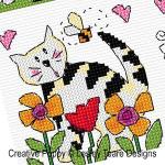Lesley Teare - Le chat joueur, zoom 2 (grille de broderie point de croix)