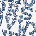 Lesley Teare Designs - Alphabet Bleu de Delft, détail 3 (grille point de croix)