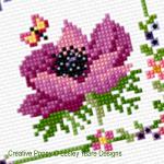 Lesley Teare Designs - Marquoir 12 fleurs, détail 2 (grille point de croix)