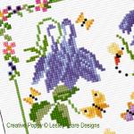 Lesley Teare Designs - Marquoir 12 fleurs, détail 4 (grille point de croix)