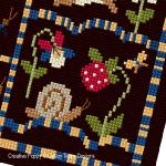 Lesley Teare Designs - Petit marquoir du jardin, détail 4 (grille point de croix)