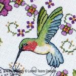 Lesley Teare - Hibiscus et colibri, zoom 1 (grille de broderie)