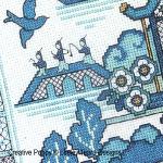 Lesley Teare Designs - Paysage bleu au pavillon - 1, détail 2 (grille point de croix)