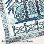 Lesley Teare Designs - Paysage bleu au pavillon - 2, détail 3 (grille point de croix)