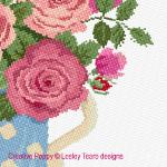 Lesley Teare - Roses au pot bleu, zoom 1 (grille de broderie point de croix)
