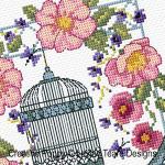 Lesley Teare - La cage aux oiseaux, zoom 1 (grille de broderie point de croix)