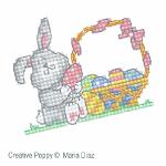 Maria Diaz - Poussin et lapin de Pâques, zoom 4 (grille de broderie point de croix)