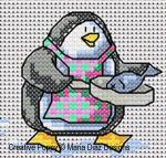 Les pingouins, création Maria Diaz - grille de broderie point de croix (zoom 3)