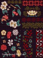 Maria Diaz - Motifs floraux orientaux, zoom 1 (grille de broderie point de croix)