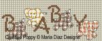 Alphabet Baby Jungle - Sépia, création Maria Diaz  - grille de broderie point de croix (zoom 5)