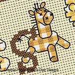 Alphabet Baby Jungle - Sépia, création Maria Diaz  - grille de broderie point de croix (zoom 2)