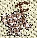 Alphabet Baby Jungle - Sépia, création Maria Diaz  - grille de broderie point de croix (zoom 3)