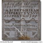 Petit marquoir allemand 1897 D.E.  - transposé au point de croix  - par Muriel Berceville (zoom 2)