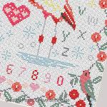 Riverdrift House - Les flamants roses, zoom 3 (grille de broderie point de croix)